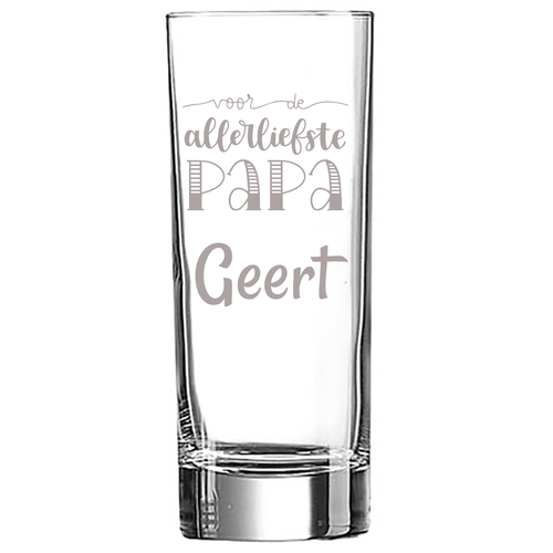 Longdrinkglas met naam, tekst of illustraties  gegraveerd