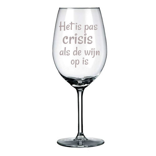 Witte wijnglas met naam, tekst of illustraties  gegraveerd