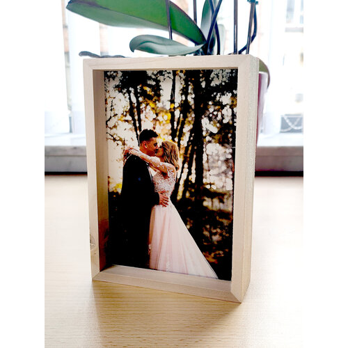 Houten Fotokader met Gepersonaliseerd Acrylglas 115 x 160 x 35 mm Houten Fotokader met Gepersonaliseerd Acrylglas 115 x 160 x 35 mm