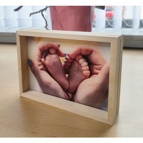 Houten Fotokader met Gepersonaliseerd Acrylglas 115 x 160 x 35 mm Houten Fotokader met Gepersonaliseerd Acrylglas 115 x 160 x 35 mm