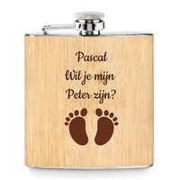 Gegraveerde Bamboe Heupfles – Stijlvol & Duurzaam