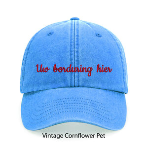 Gepersonaliseerde vintage pet met naam – uniek geborduurd cadeau voor hem & haar
