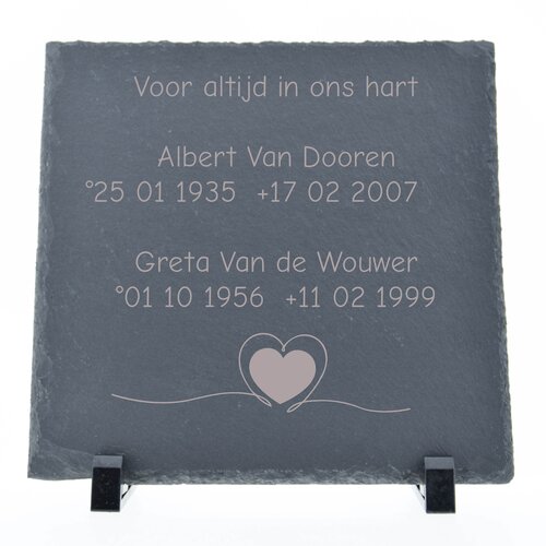 Leisteen met gravering 20x 20 cm