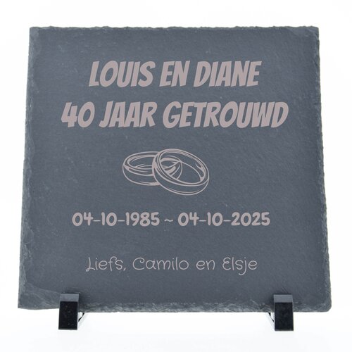 Leisteen met gravering 20x 20 cm