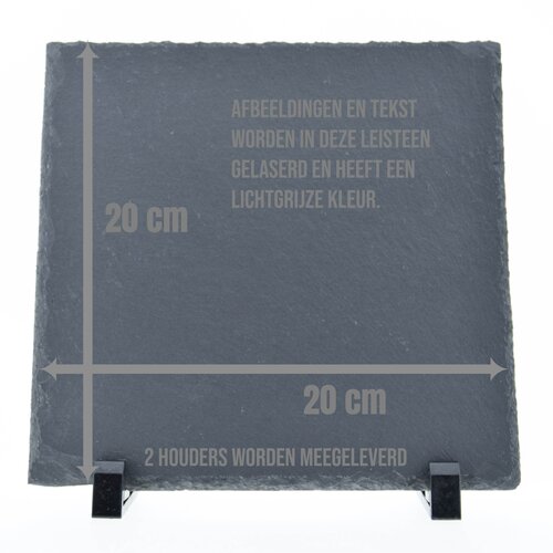 Leisteen met gravering 20x 20 cm
