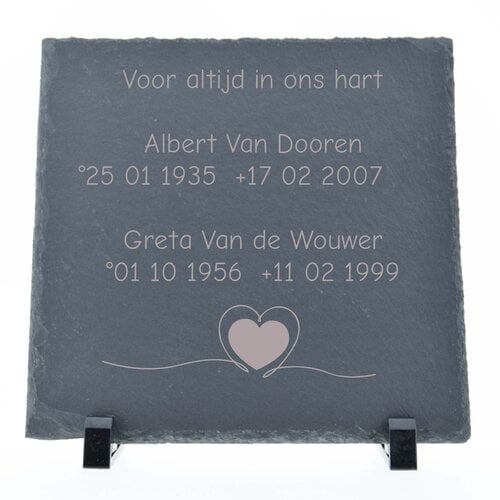 Leisteen met gravering 25x 25 cm