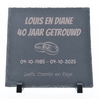 Leisteen met gravering 25x 25 cm