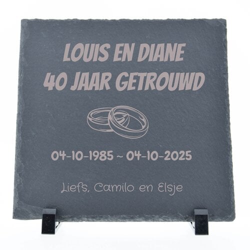 Leisteen met gravering 25x 25 cm
