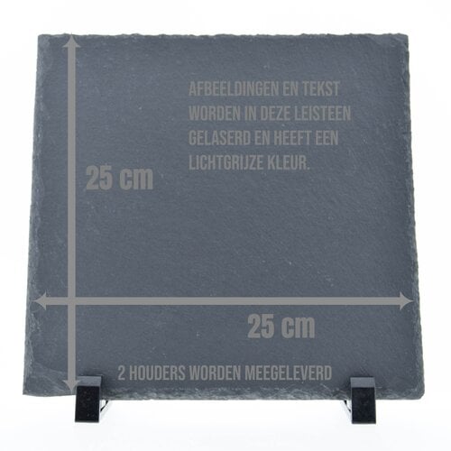 Leisteen met gravering 25x 25 cm