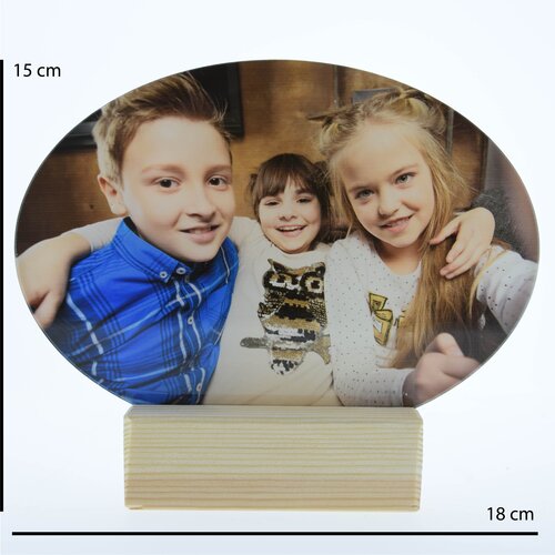 Ovaal Acryl Fotopaneel - Gepersonaliseerd op Staander