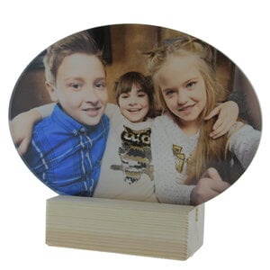 Ovaal Acryl Fotopaneel - Gepersonaliseerd op Staander