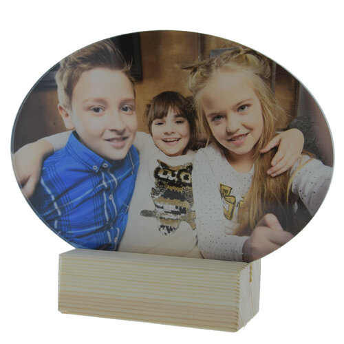 Ovaal Acryl Fotopaneel - Gepersonaliseerd op Staander
