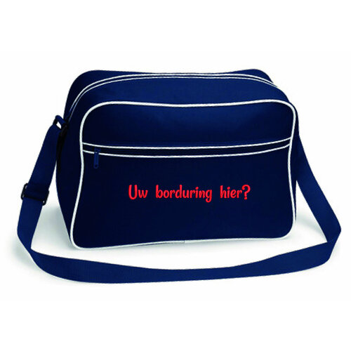 Custom Retro Schoudertas met Persoonlijke Borduring