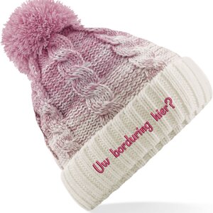 Gepersonaliseerde Ombré Wintermuts met Pompon – Stijlvol & Warm