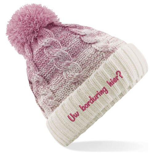 Gepersonaliseerde Ombré Wintermuts met Pompon – Stijlvol & Warm