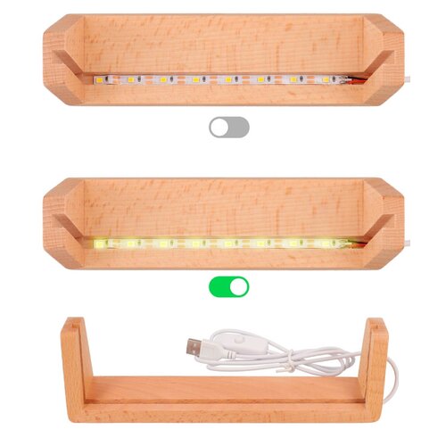 Gepersonaliseerde LED Fotolamp met Houten Frame Gepersonaliseerde LED Fotolamp met Houten Frame