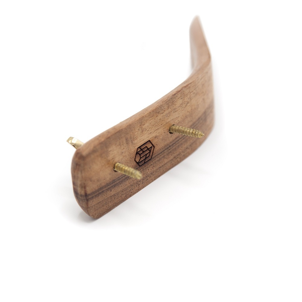 Kapstokhaak hout en messing