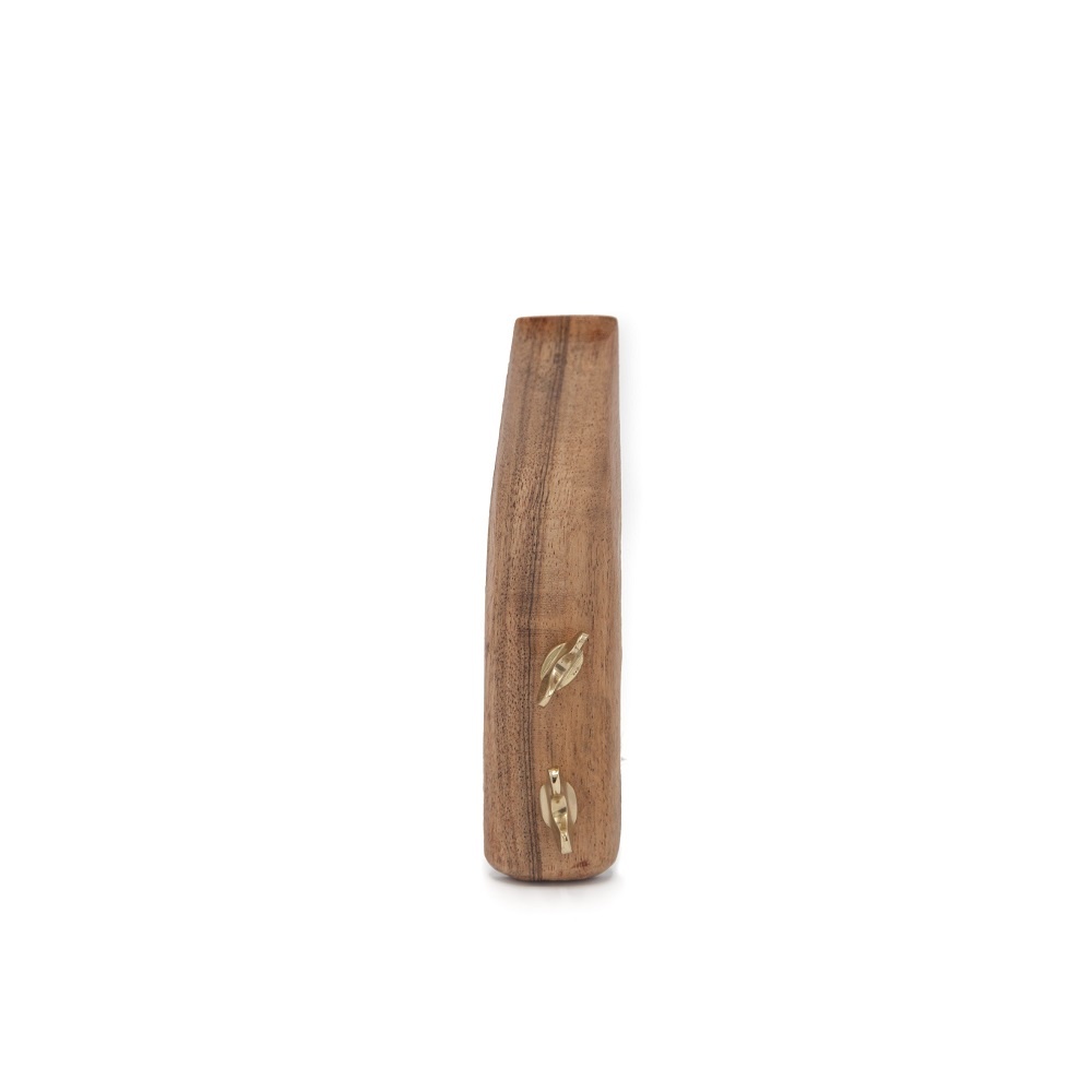 Kapstokhaak hout en messing