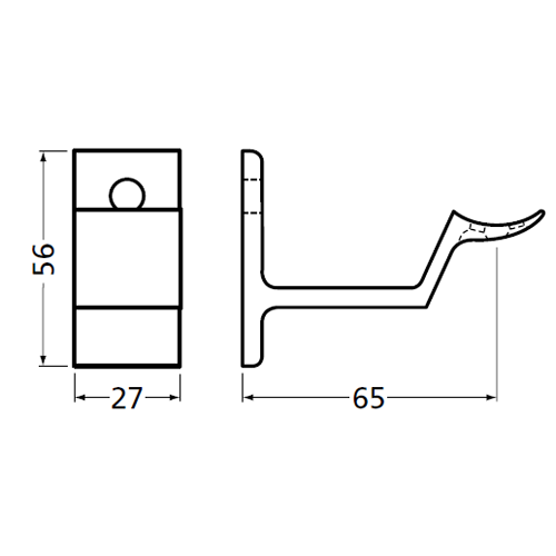 Trapleuninghouder 3543-01 Opschroevend - Naturel