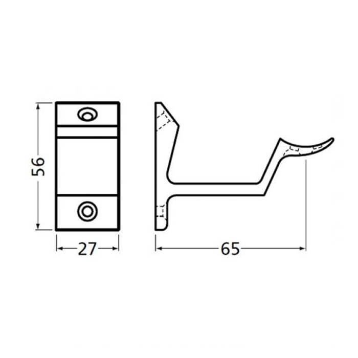 Trapleuninghouder 3542-18 Opschroevend - Zwart