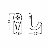 Handdoekhaak 0557-70 zwart