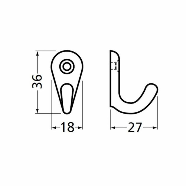 Handdoekhaak 0557-70 zwart