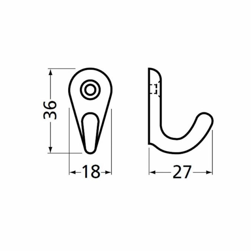 Handdoekhaak 0557-70 zwart