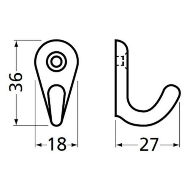 Handdoekhaak 0557-79 wit