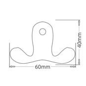 Dubbele haak - Scheepsmodel zwart - garderobehaak Dubbele haak - Scheepsmodel zwart - garderobehaak