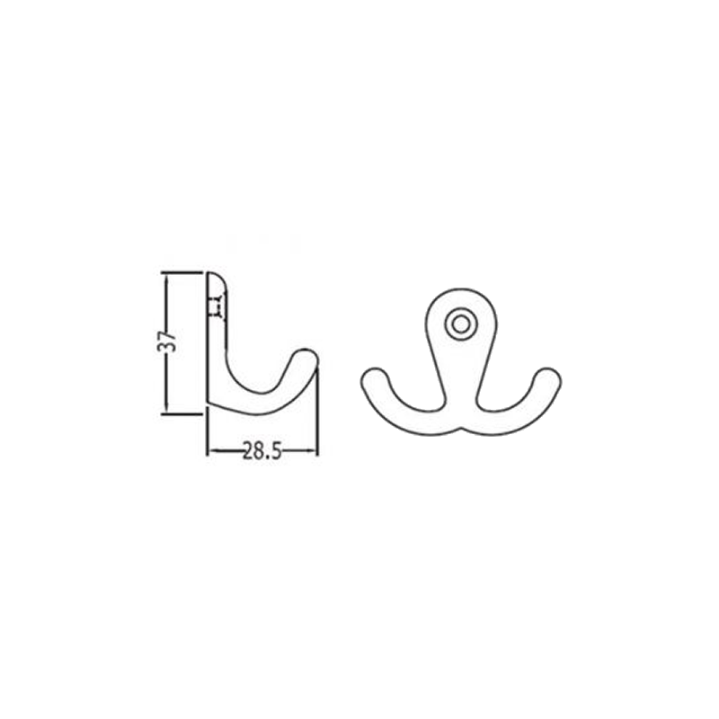 Dubbele haak 0560-93 - Zilver