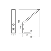 Hoed- en jashaak enkel 0138-01 Zilver