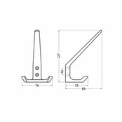 Hoed- en jashaak 0032-01 dubbel zilver
