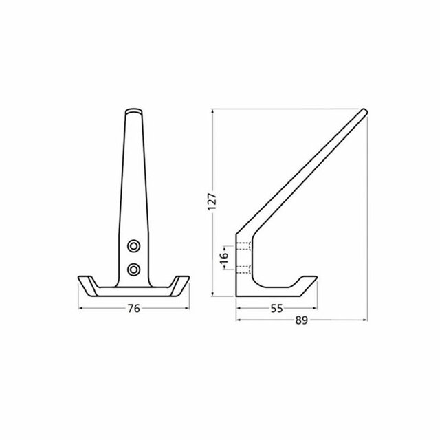 Hoed- en jashaak 0032-01 dubbel zilver