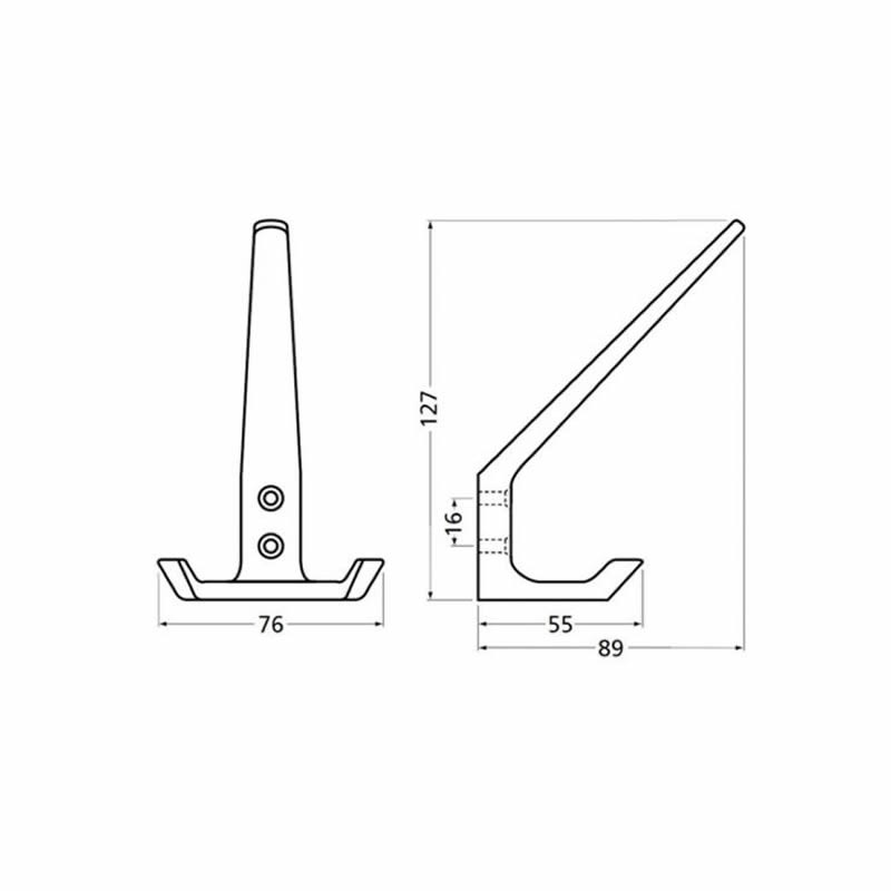 Hoed- en jashaak 0032-01 dubbel zilver