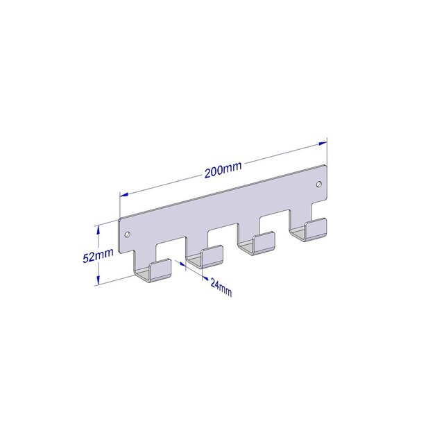 Industriele roestvrij staal kapstok 200mm MC