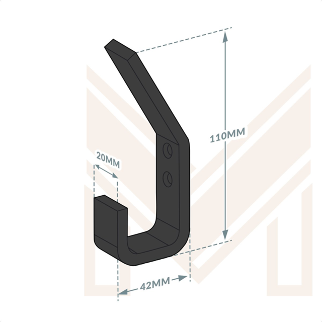 Industriële matzwarte jashaak 110mm | Design | Premium | Aanrader
