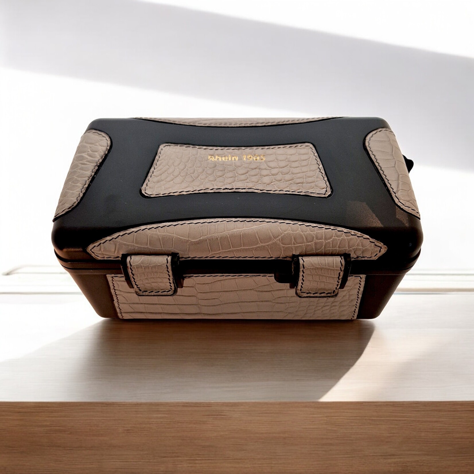 RHEIN RHEIN CIGAR CASE 15 CROCODILE LEATHER
