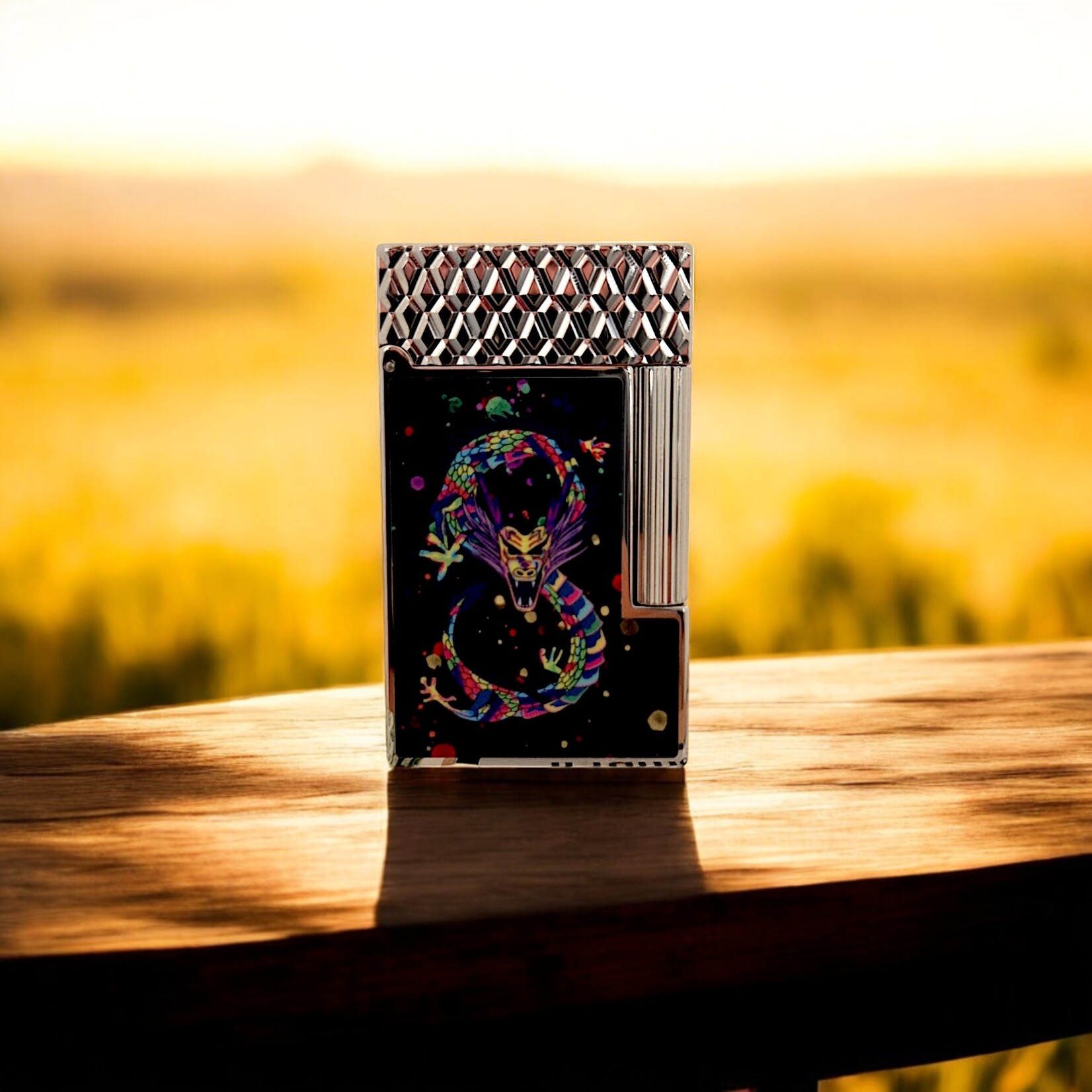 ST DUPONT Copy of ST DUPONT LIGHTER LIGNE 2 DRAGON BDX/OR JAUNE