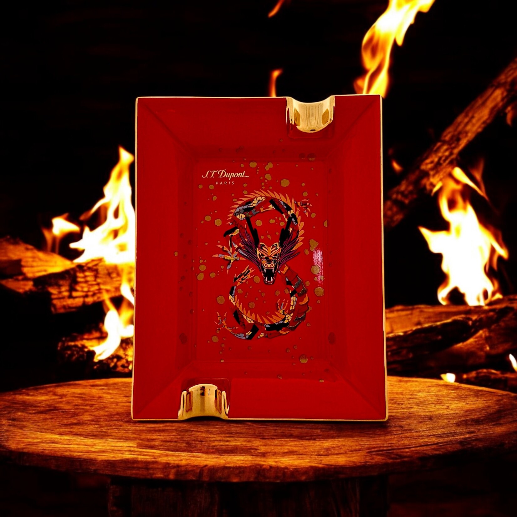 ST DUPONT ST DUPONT GRAND CENDRIER DRAGON BORDEAUX