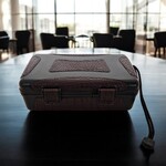 RHEIN RHEIN CIGAR CASE 10 CROCODILE LEATHER BROWN