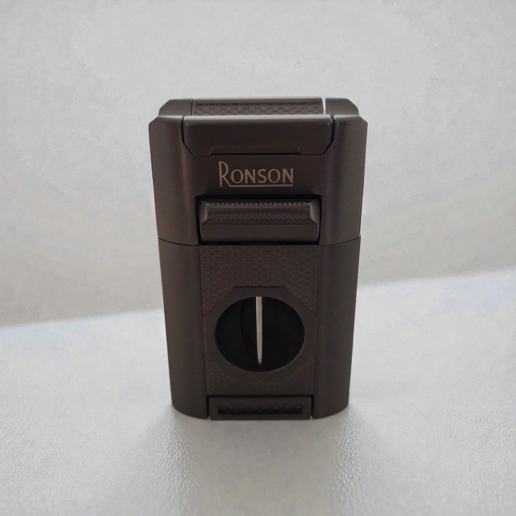 RONSON RONSON GIANT CIGAR 4ER JETFLAME GUN SATIN V-CUTTER PIERCER