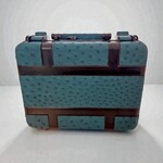 LE GRAIN DE SELLE RHEIN CIGAR CASE 18-24 OSTRICH LEATHER GREEN