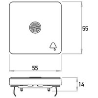 Kopp schakelwip controlevenster met bel symbool HK02 Milano arctic wit (330313009)