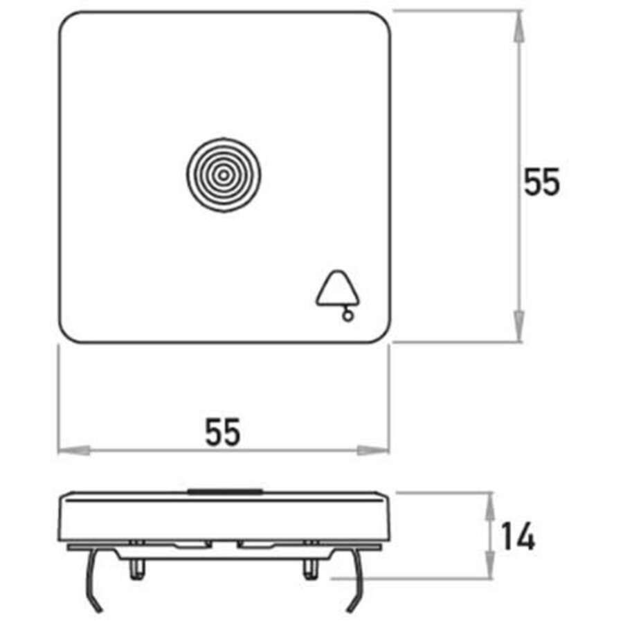 Kopp schakelwip controlevenster met bel symbool HK02 Milano arctic wit (330313009)