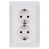 Kopp wandcontactdoos 2-voudig randaarde voor enkele inbouwdoos HK05 Paris arctic wit (941102063) Kopp wandcontactdoos 2-voudig randaarde voor enkele inbouwdoos HK05 Paris arctic wit (941102063)