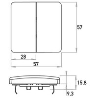 Kopp schakelwip 2-voudig HK05 Paris zwart mat (334450001)