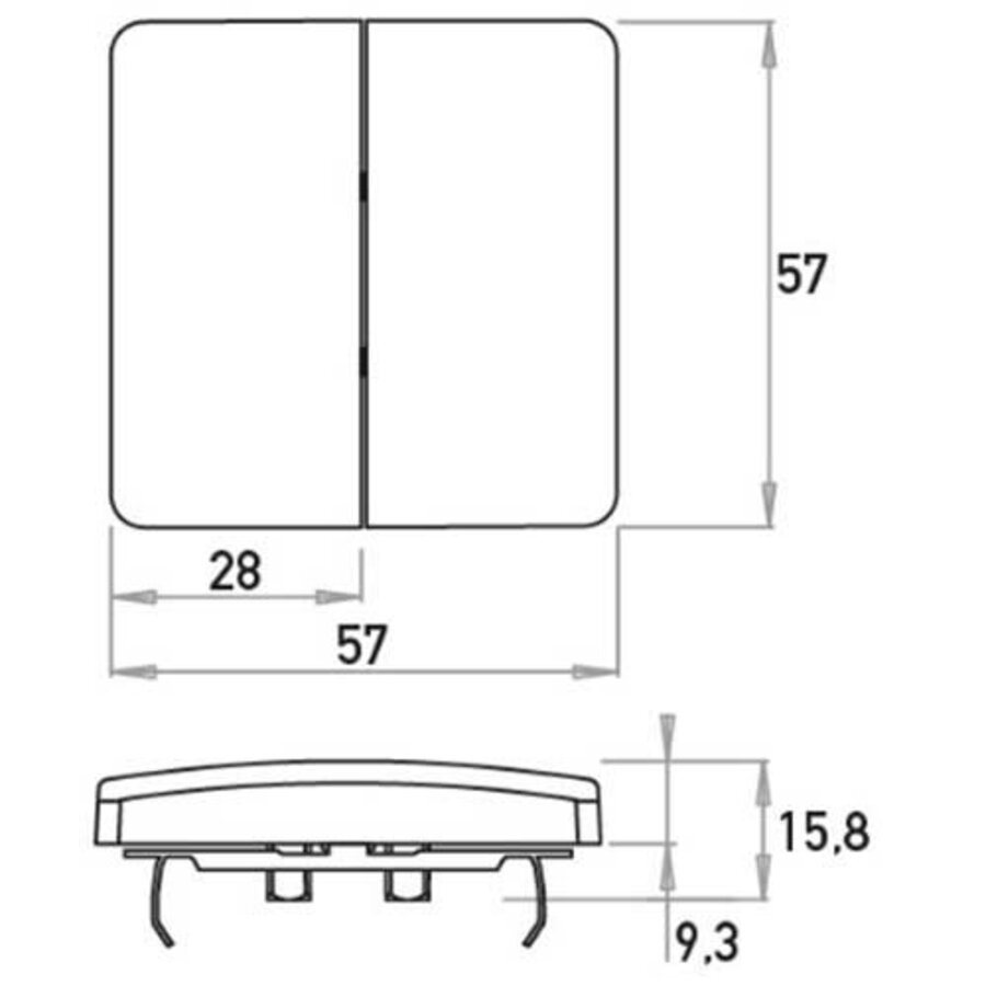 Kopp schakelwip 2-voudig HK05 Paris zwart mat (334450001)