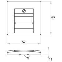 Kopp centraalplaat RJ45 wandcontactdoos 1- en 2-voudig HK05 Paris zwart mat (326150007)