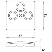 Kopp centraalplaat antenne / COAX wandcontactdoos HK05 Paris zwart mat (335050000)