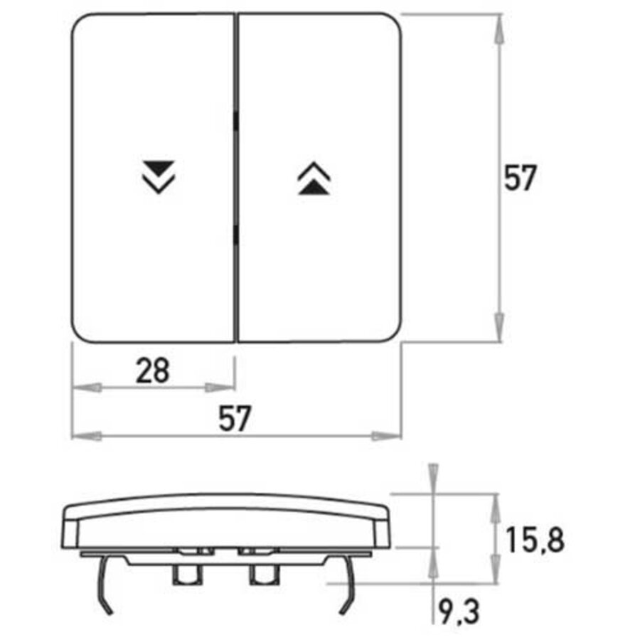 Kopp wip jaloezieschakelaar 2-voudig HK05 Paris zwart mat (334477002)